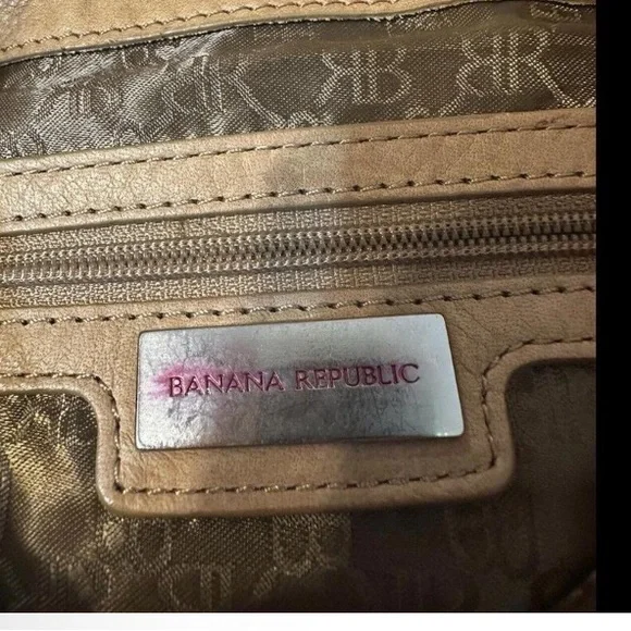 Vintage Banana Republic Brown Leather Hobo Purse Shoulder Bag Y2K - Picture 6 of 9